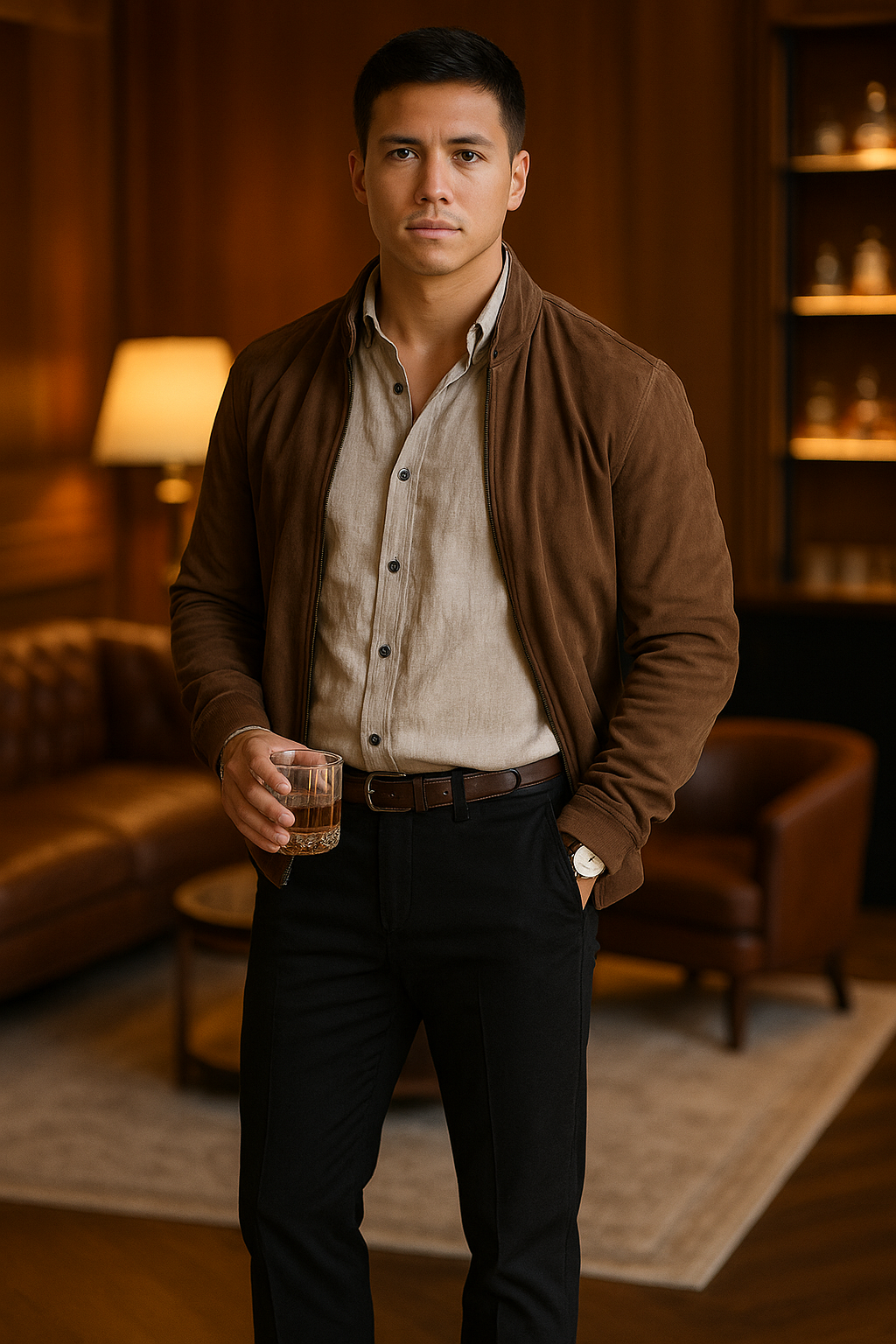 MONSEN Suitory Linen-Cotton Yarn-Dyed Shirt product image
