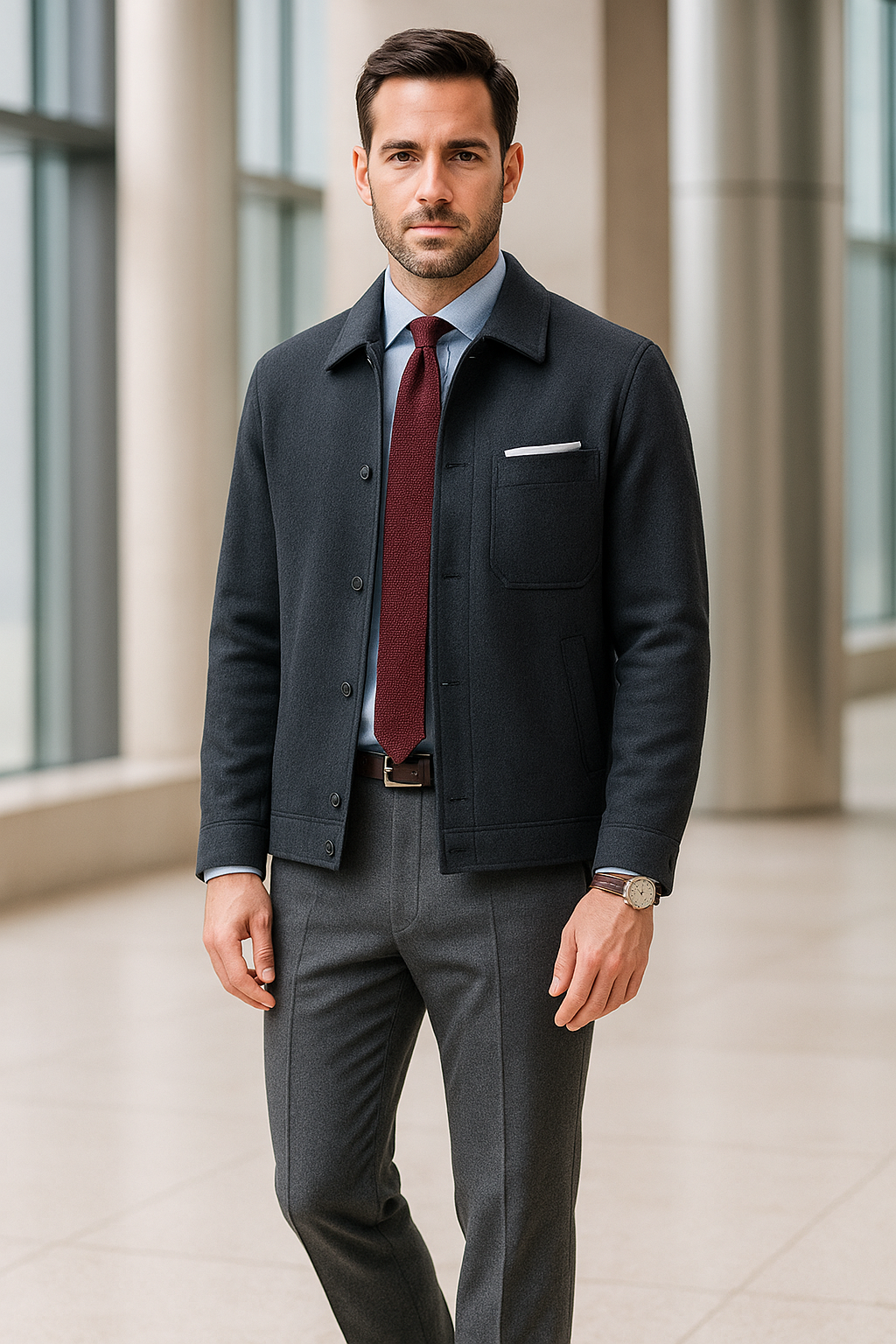 MONSEN Suitory Detachable Down Liner Wool Coat product image