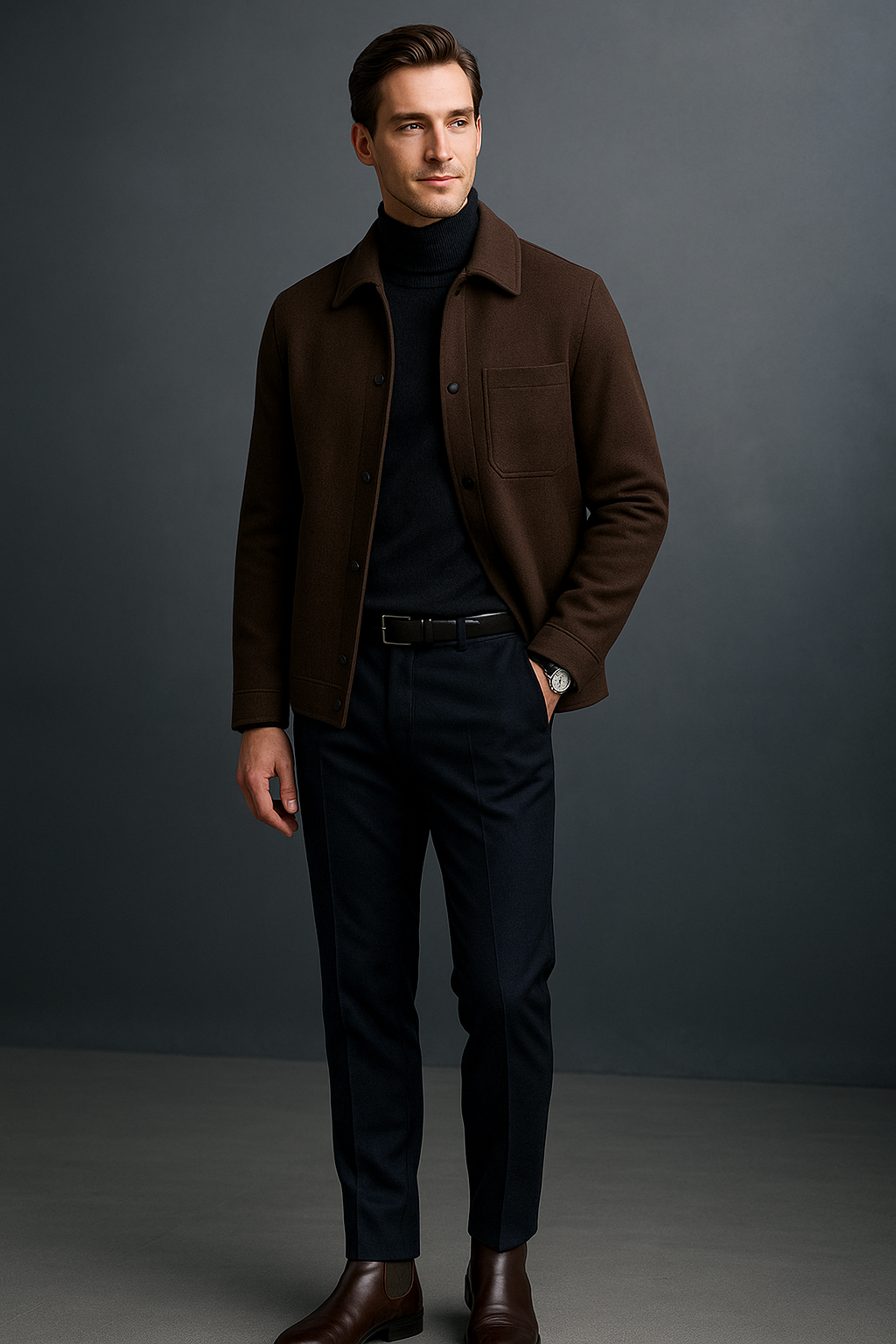 MONSEN Suitory Detachable Down Liner Wool Coat product image