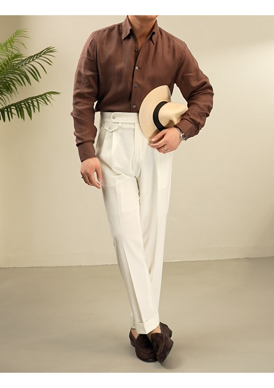 One-Piece Collar Linen Shirt