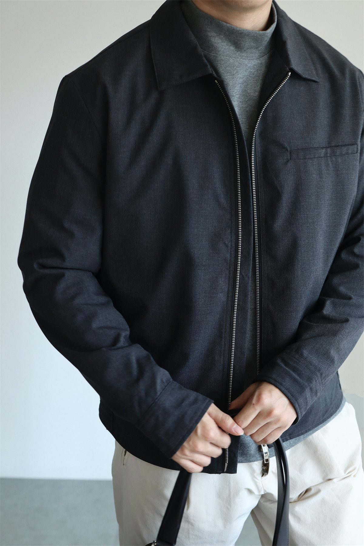 MONSEN Suitory Drapey Plain-Weave Lapel Jacket in Performance Blend product image