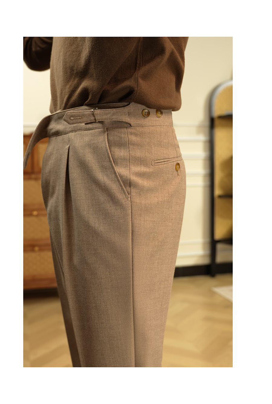 High-Waist Straight Trousers