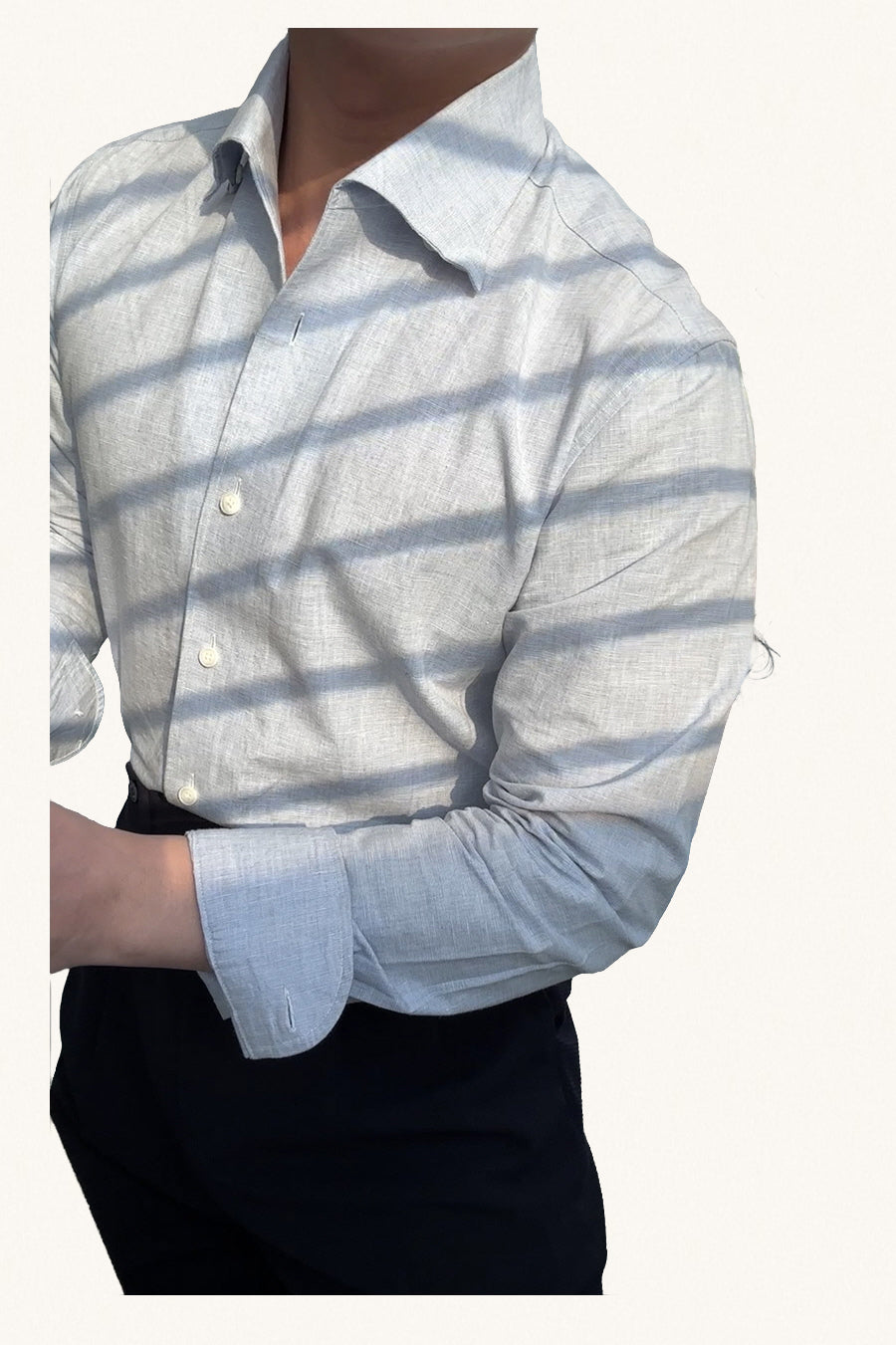 MONSEN Suitory Linen-Cotton One-Piece Collar Shirt product image