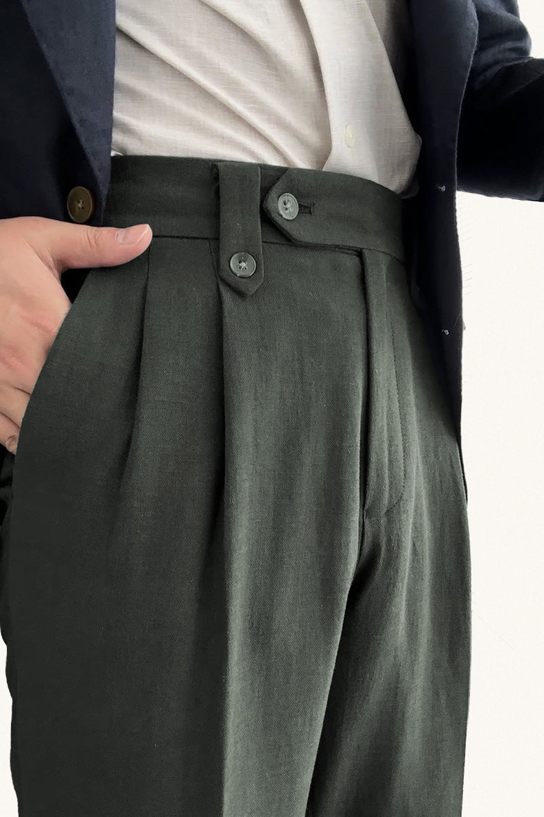MONSEN Suitory Cotton-Linen Commuter Trousers product image