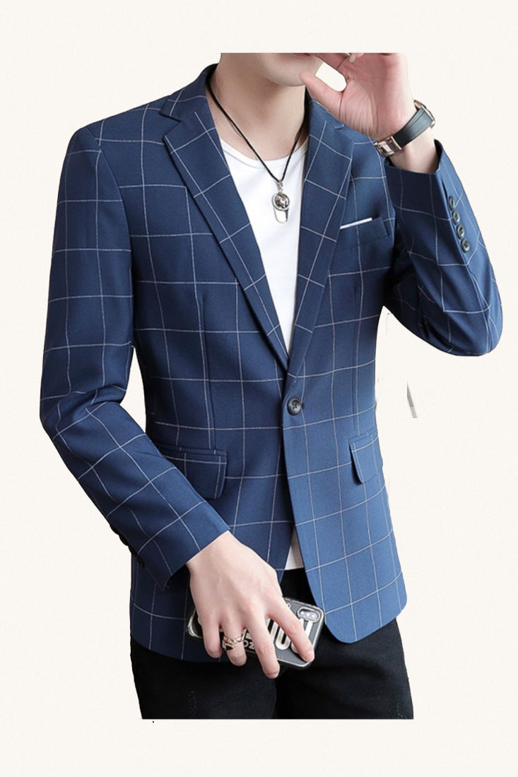 MONSEN Suitory Lightweight Slim Plaid Blazer in Performance Blend product image