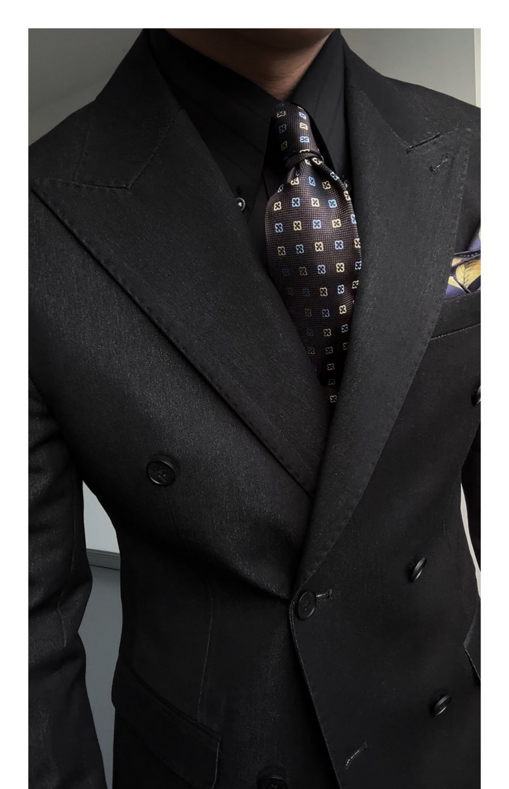 Black DB Peak-Lapel Suit
