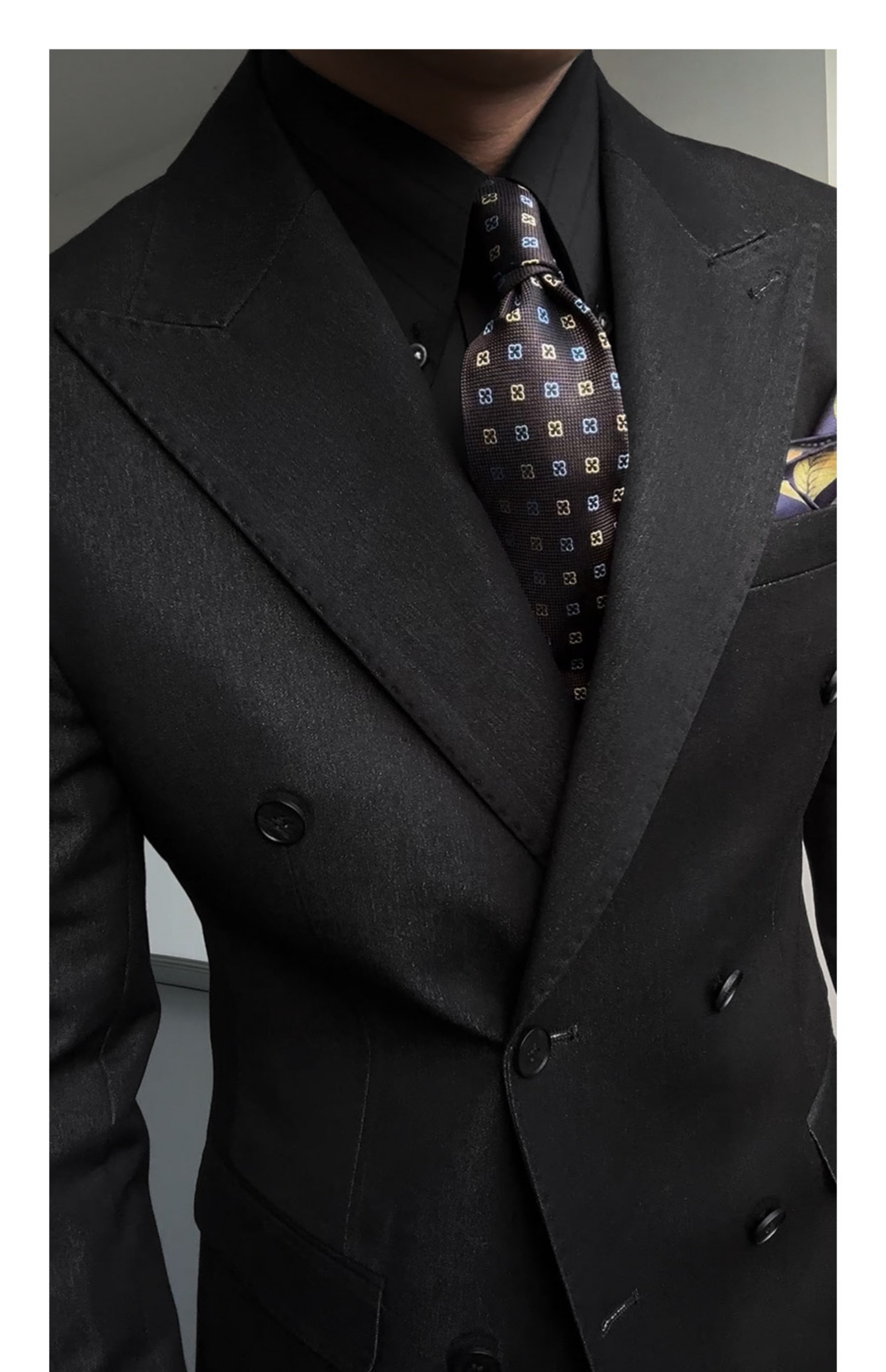Black DB Peak-Lapel Suit