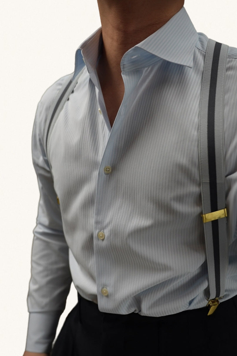 MONSEN Suitory Windsor-Collar Stripe Shirt in Cotton product image