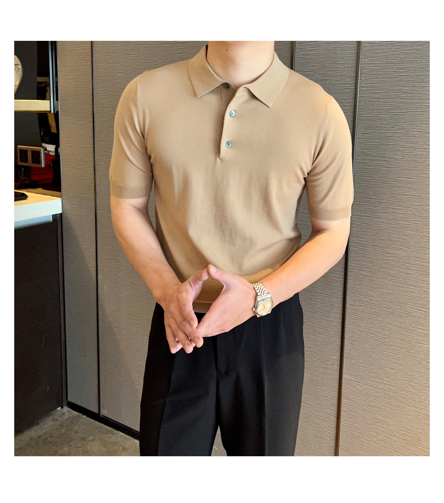 Slim-Fit Solid Knit Polo