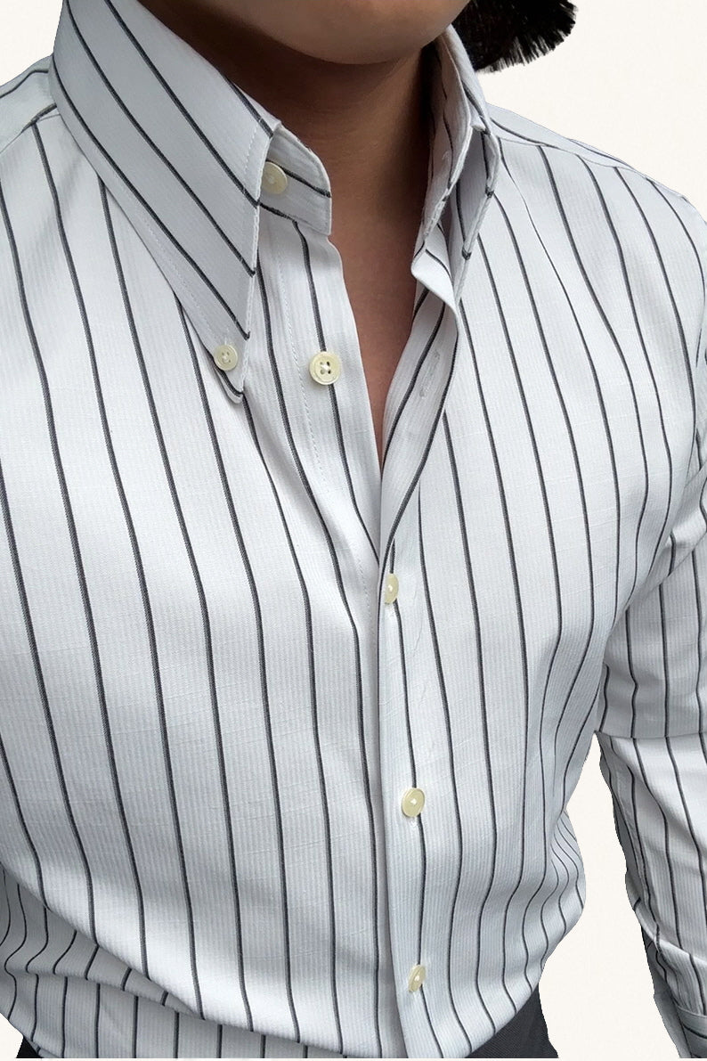 MONSEN Suitory Italian Vintage Striped Shirt in Cotton product image