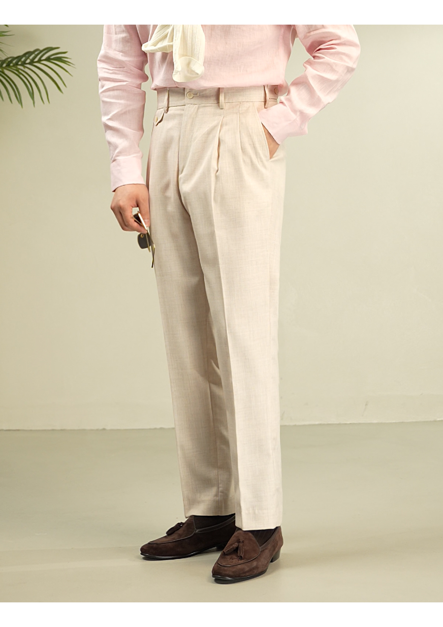 Wrinkle-Resistant Straight Trousers