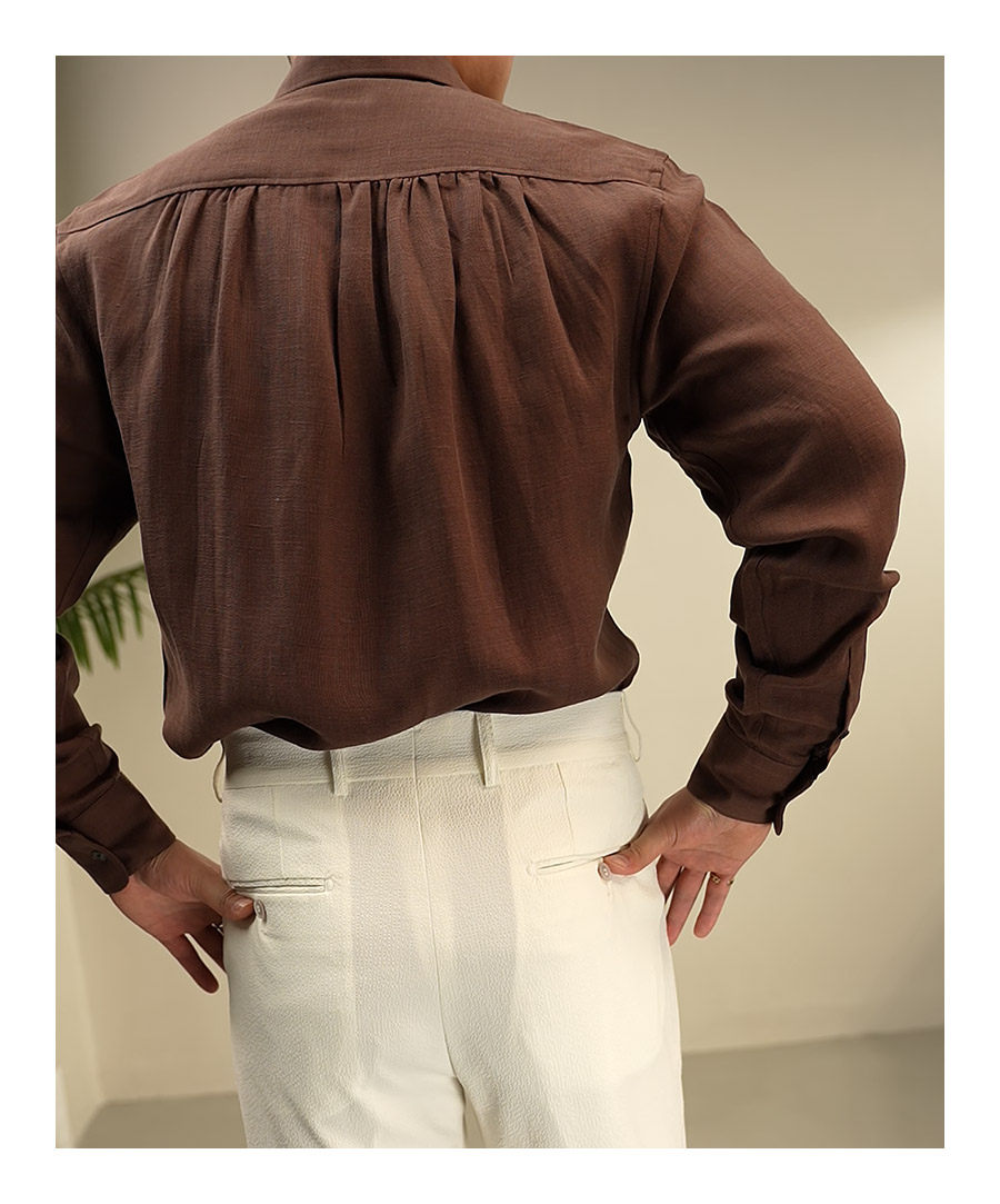One-Piece Collar Linen Shirt