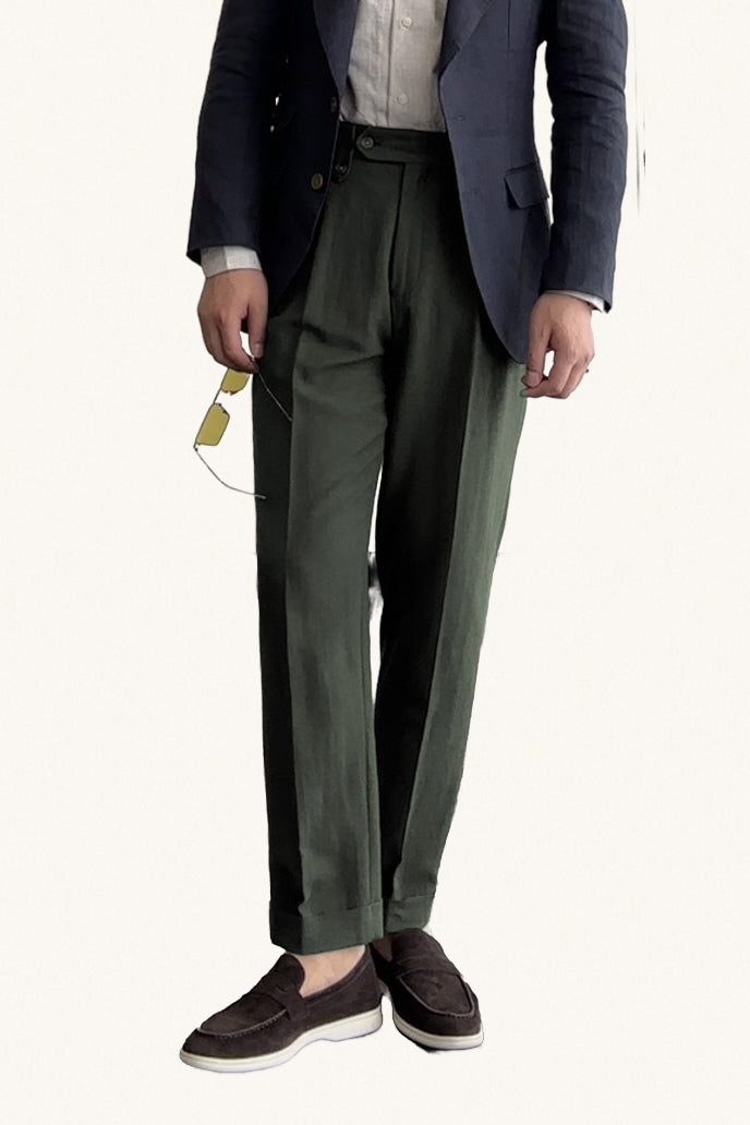 MONSEN Suitory Cotton-Linen Commuter Trousers product image