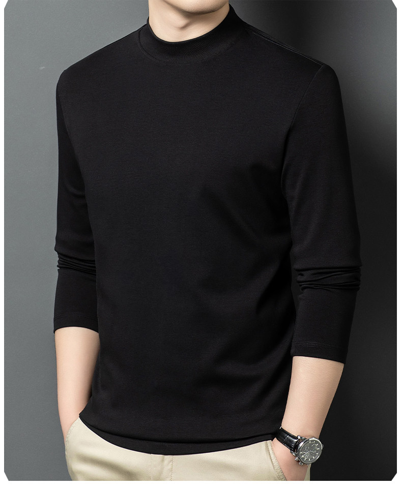 Mid-Neck Long Sleeve T-Shirt