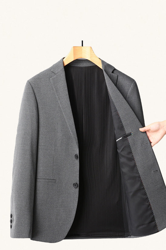 MONSEN Suitory Smart Polish, Business-Casual Blazer 1 in Denim front view