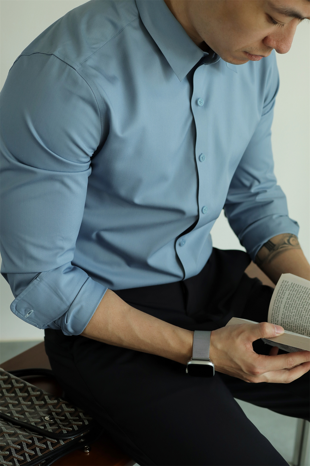 MONSEN Suitory Bamboo-Fiber Non-Iron Shirt in Bamboo Blend product image
