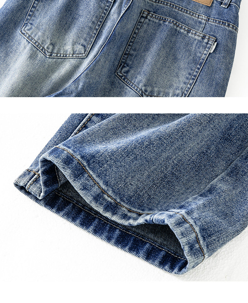 Fleece-Lined Washed Wide-Leg Jeans