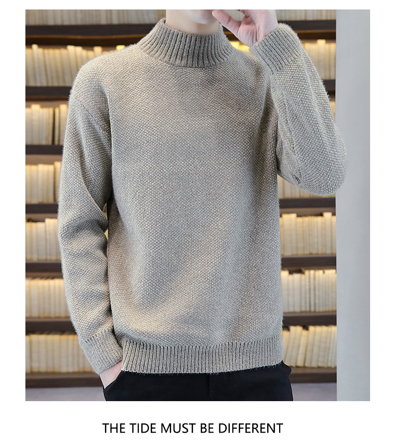Mock-Neck Fleece Chenille Sweater