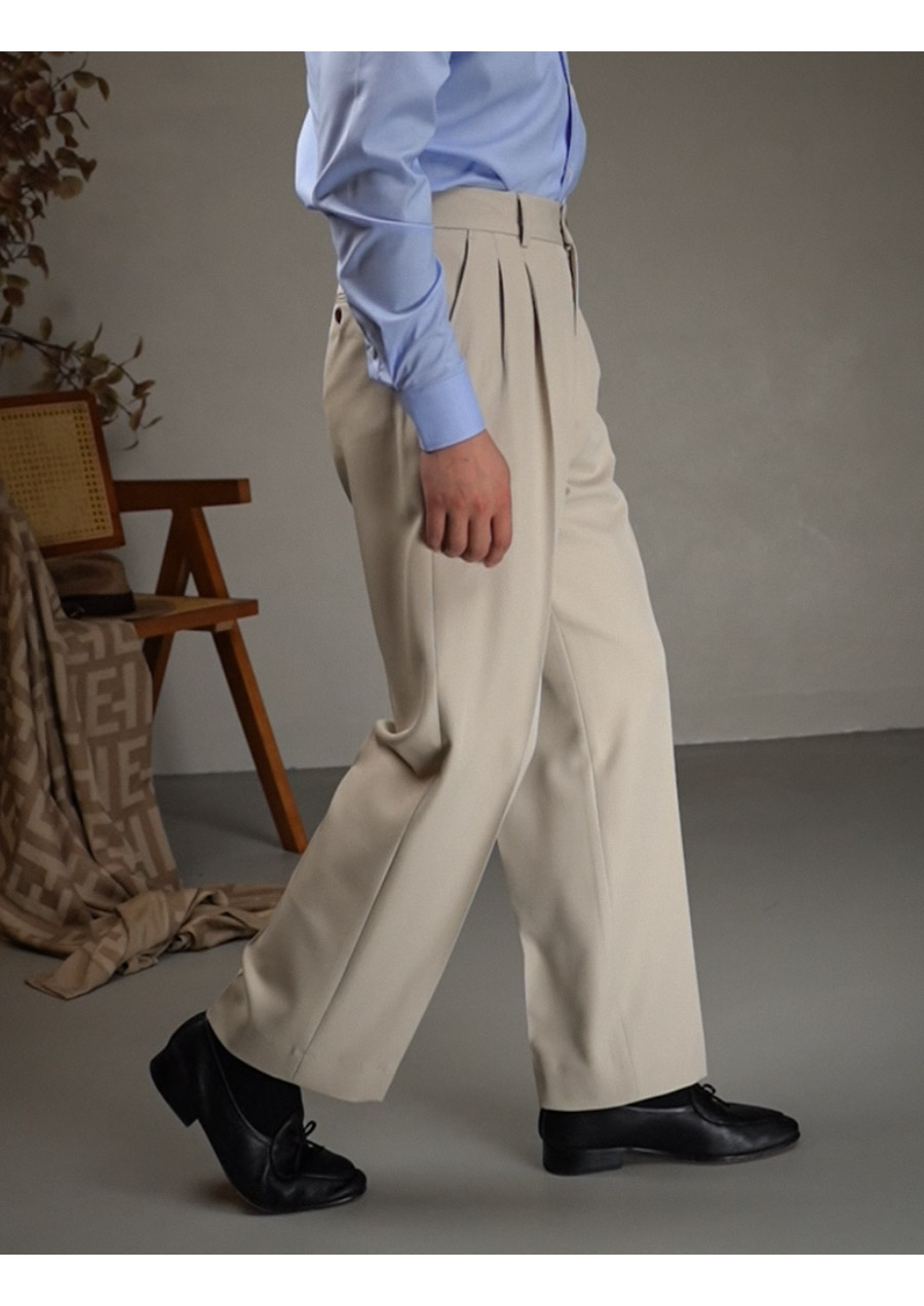 MONSEN Suitory High-Waisted Non-Iron Drape Trousers in Performance Blend product image