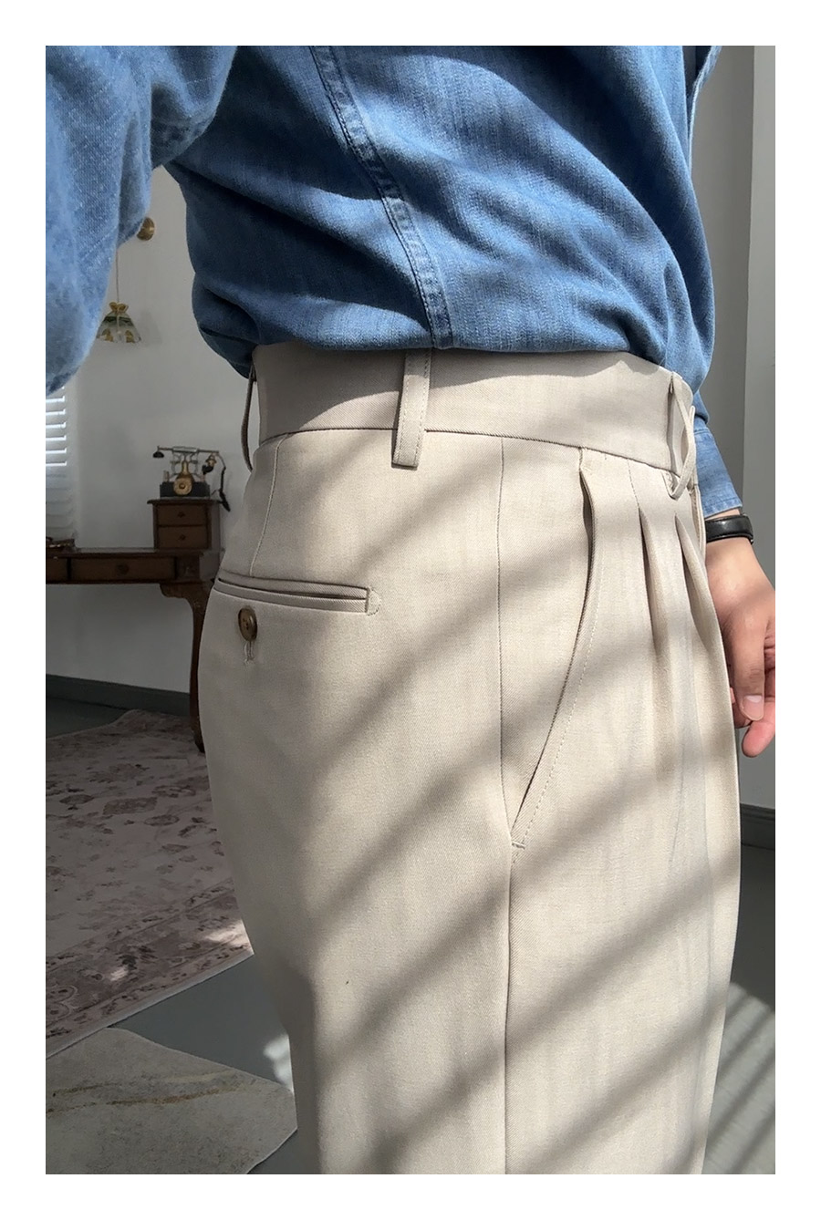 MONSEN Suitory Solid-Color Straight Pants in Performance Blend product image