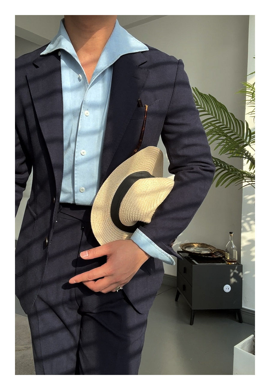 One-Piece Collar Denim Shirt