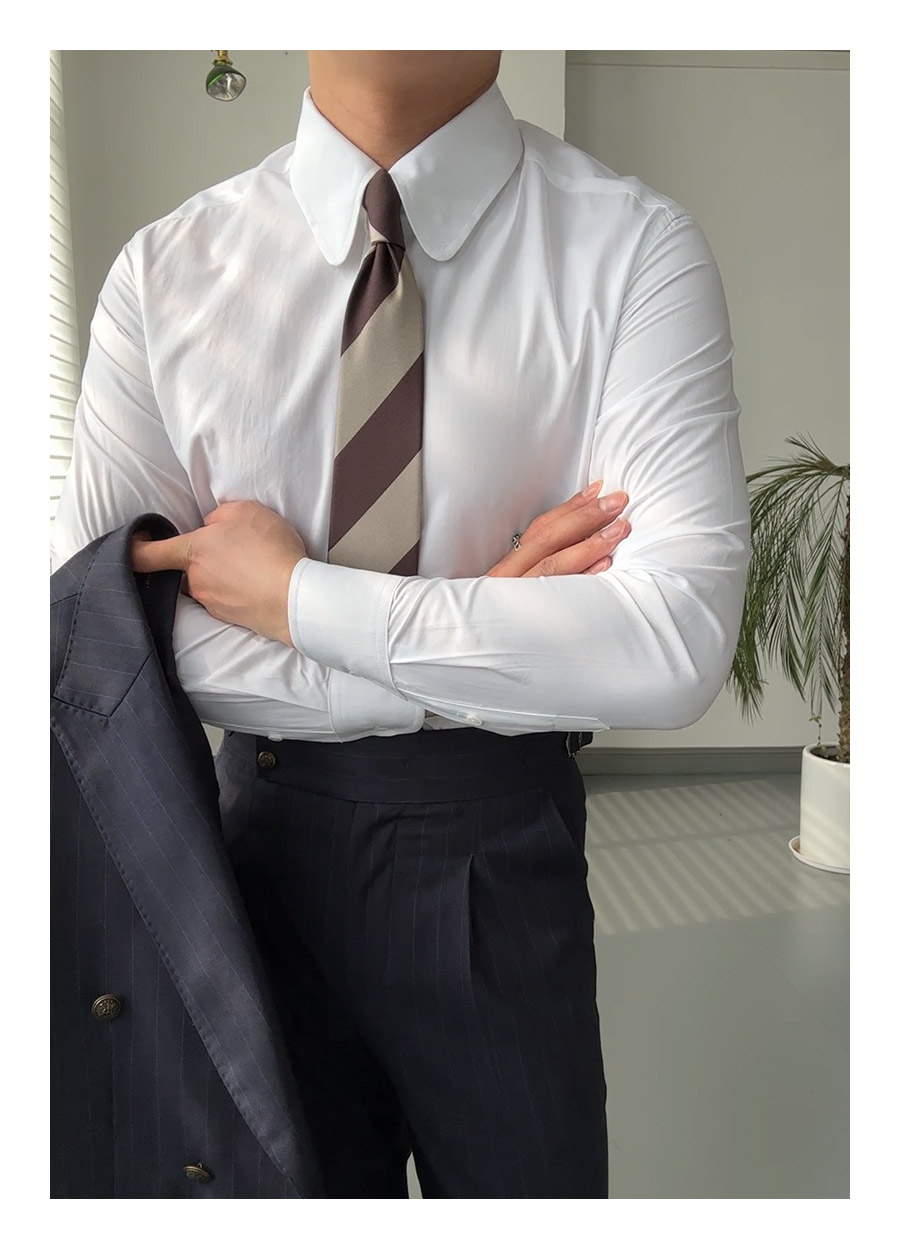 Vintage Rounded-Collar Dress Shirt