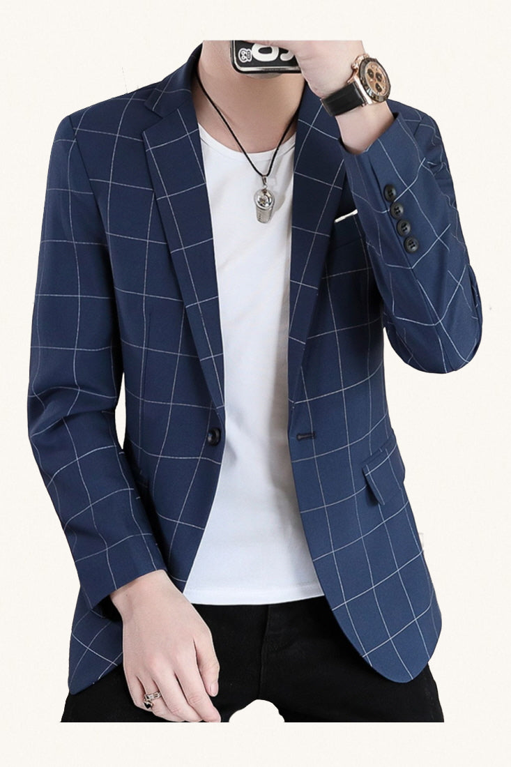 MONSEN Suitory Lightweight Slim Plaid Blazer in Performance Blend product image
