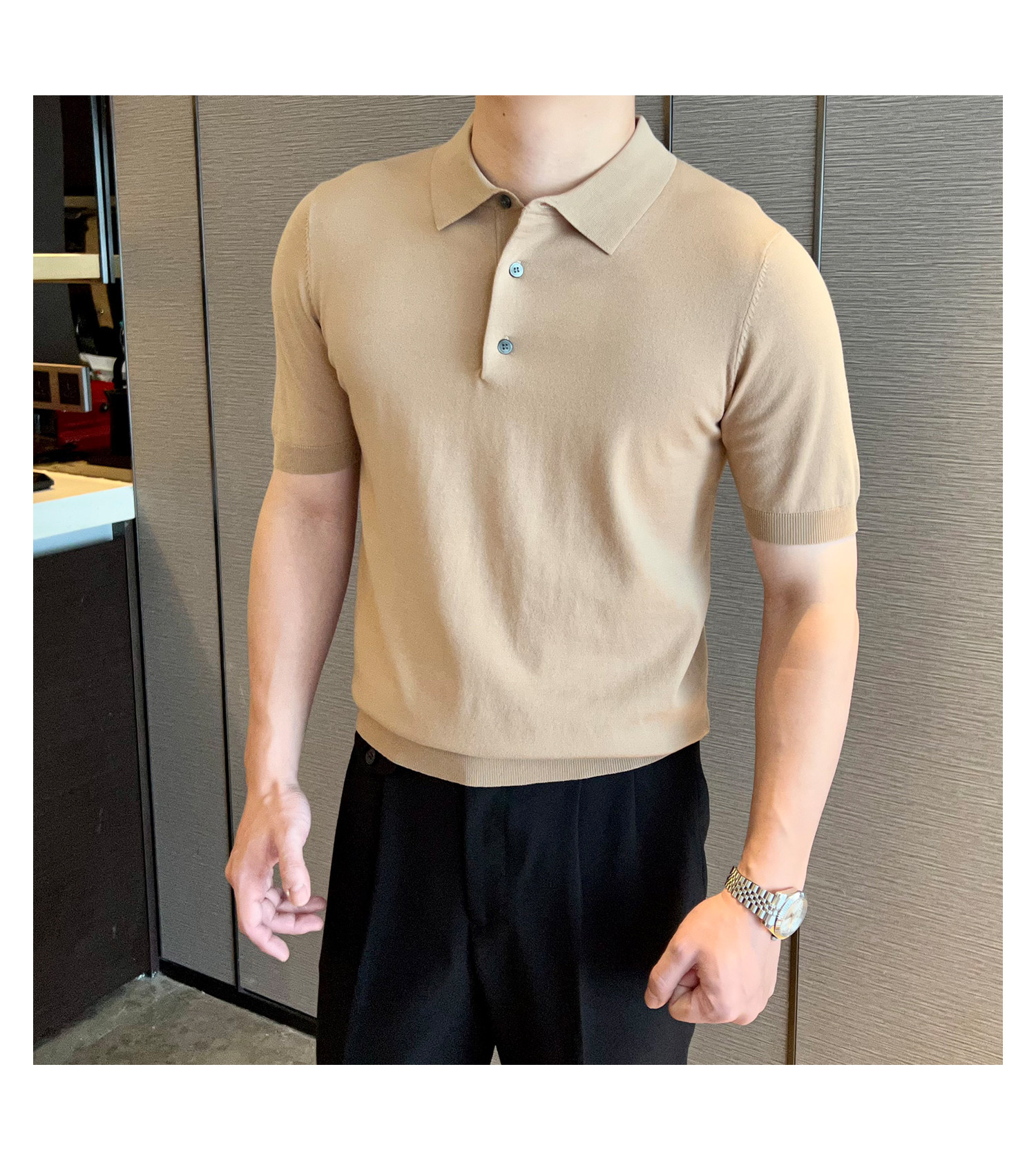 Slim-Fit Solid Knit Polo