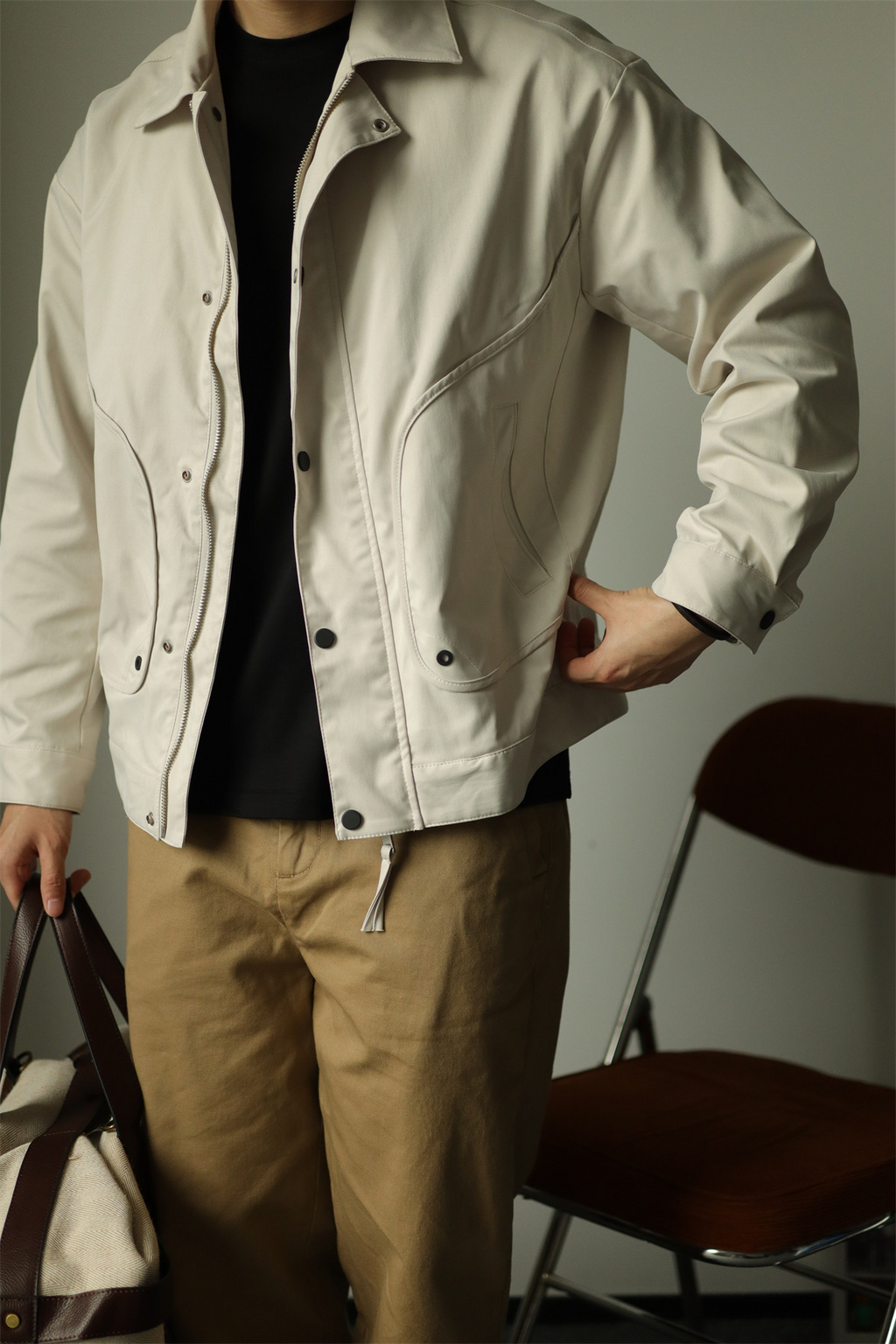 MONSEN Suitory Workwear Pocket Padded Coach Jacket in Cotton product image