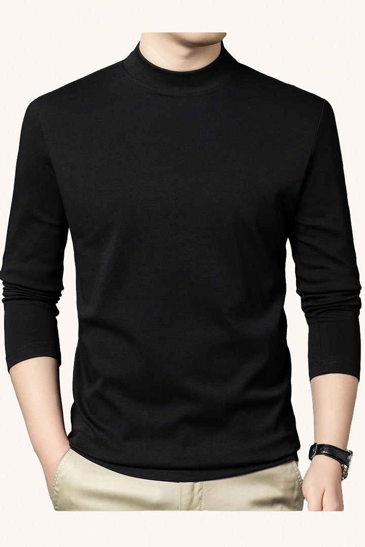 MONSEN Suitory Mid-Neck Long Sleeve T-Shirt in Cotton product image