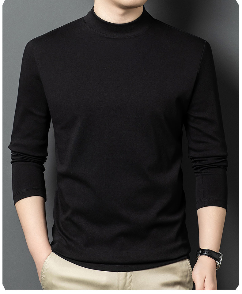 Mid-Neck Long Sleeve T-Shirt