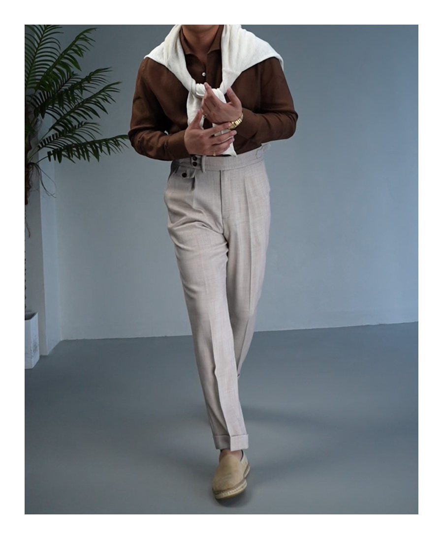 100% Linen Small V-Neck Shirt