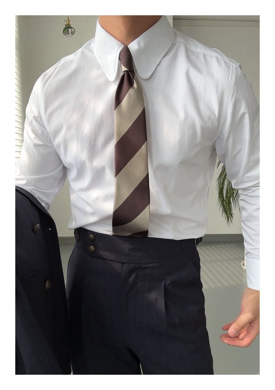 Vintage Rounded-Collar Dress Shirt