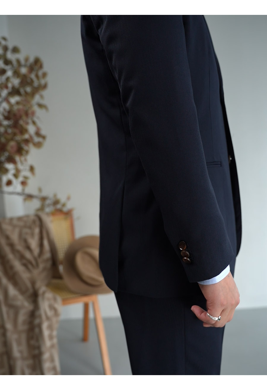 MONSEN Suitory Napoli Navy Dark-Stripe Suit in Wool product image