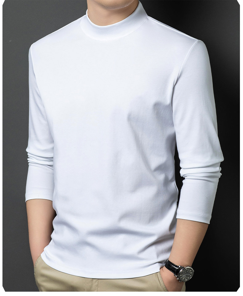 Mid-Neck Long Sleeve T-Shirt