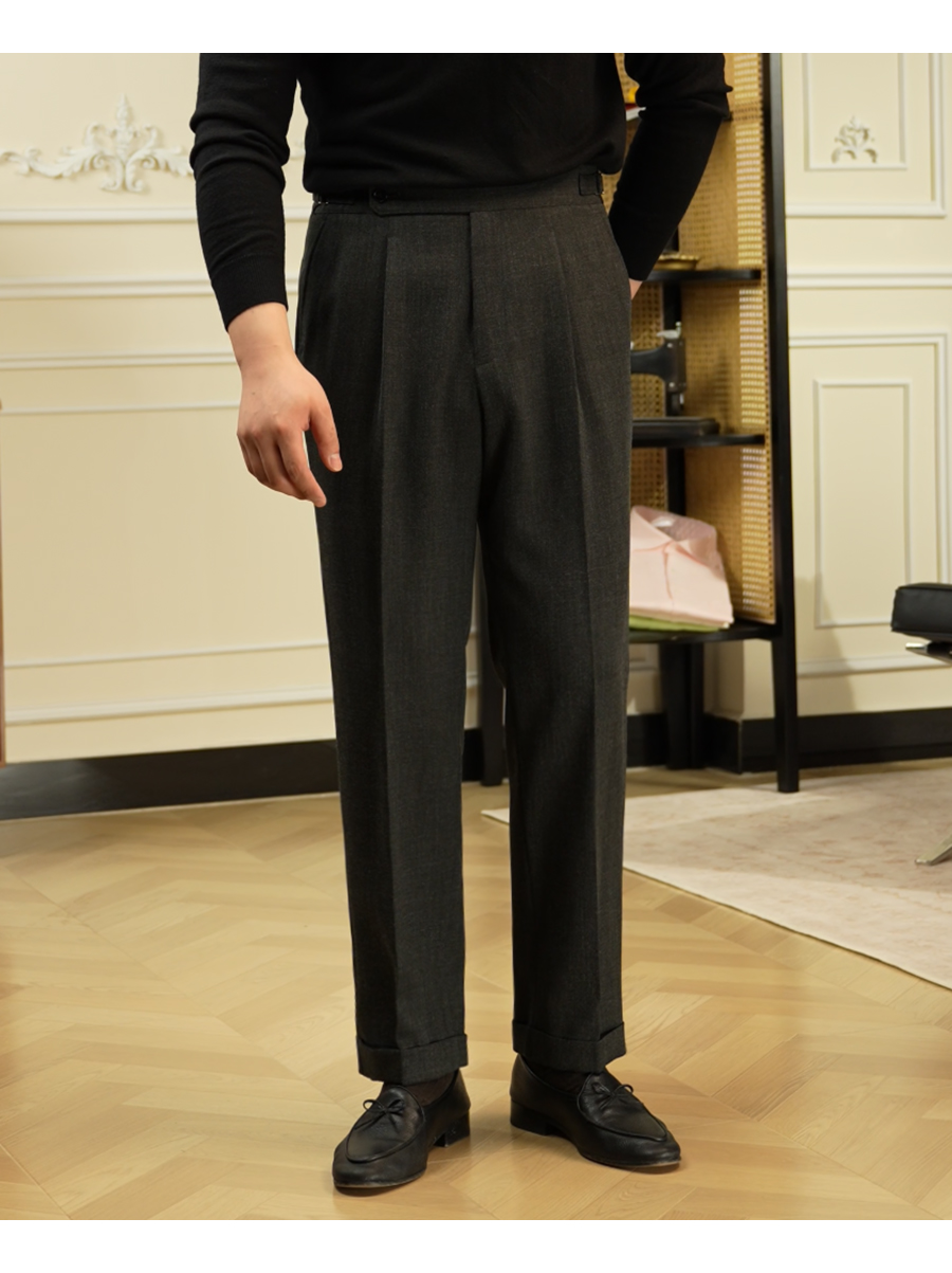 High-Waist Straight Trousers