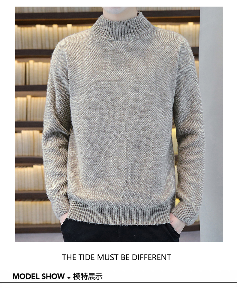 Mock-Neck Fleece Chenille Sweater