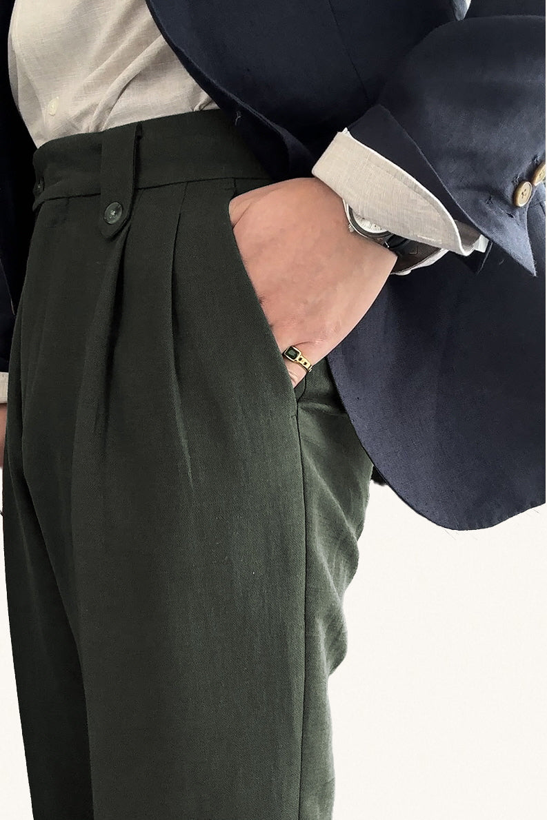 MONSEN Suitory Cotton-Linen Commuter Trousers product image