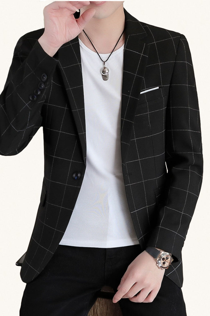 MONSEN Suitory Lightweight Slim Plaid Blazer in Performance Blend product image