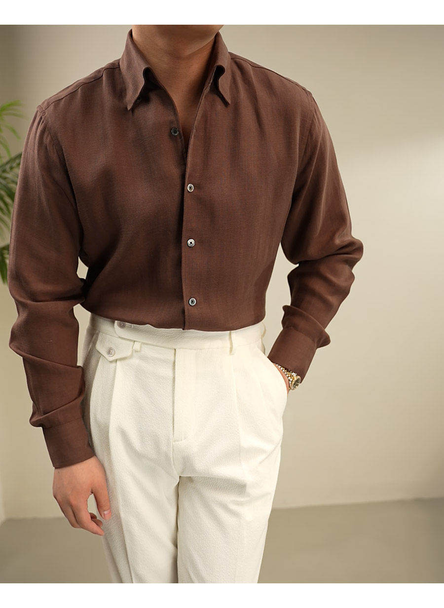 One-Piece Collar Linen Shirt