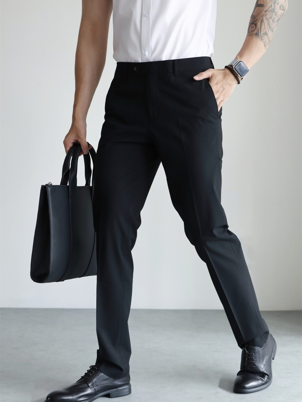 MONSEN Suitory Non-Iron Slim Trousers in Performance Blend product image