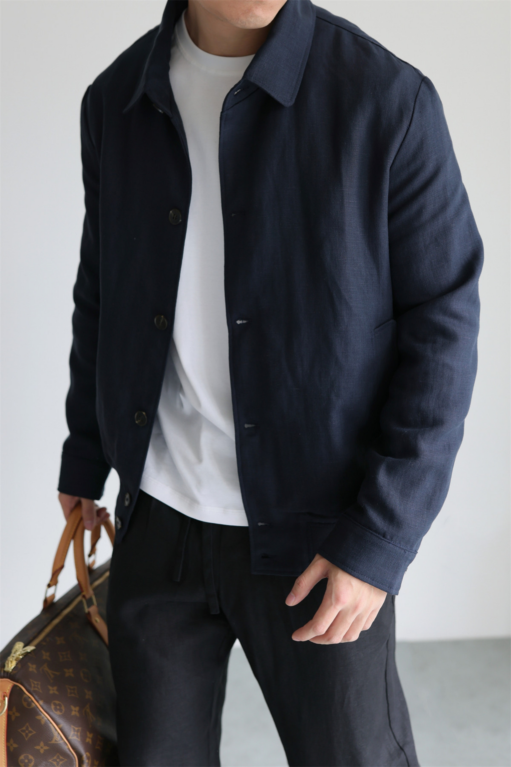 MONSEN Suitory Tencel-Linen Lightweight Sheen Lapel Jacket product image