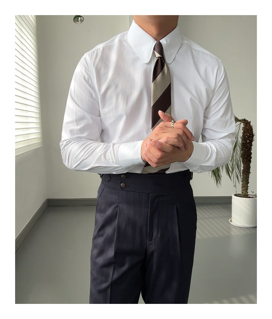 Vintage Rounded-Collar Dress Shirt