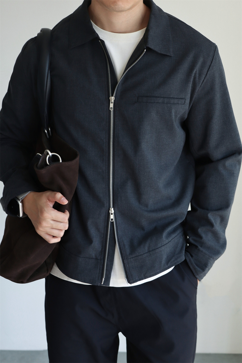 MONSEN Suitory Drapey Plain-Weave Lapel Jacket in Performance Blend product image