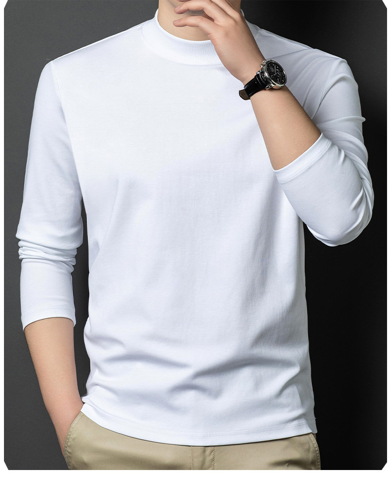 Mid-Neck Long Sleeve T-Shirt