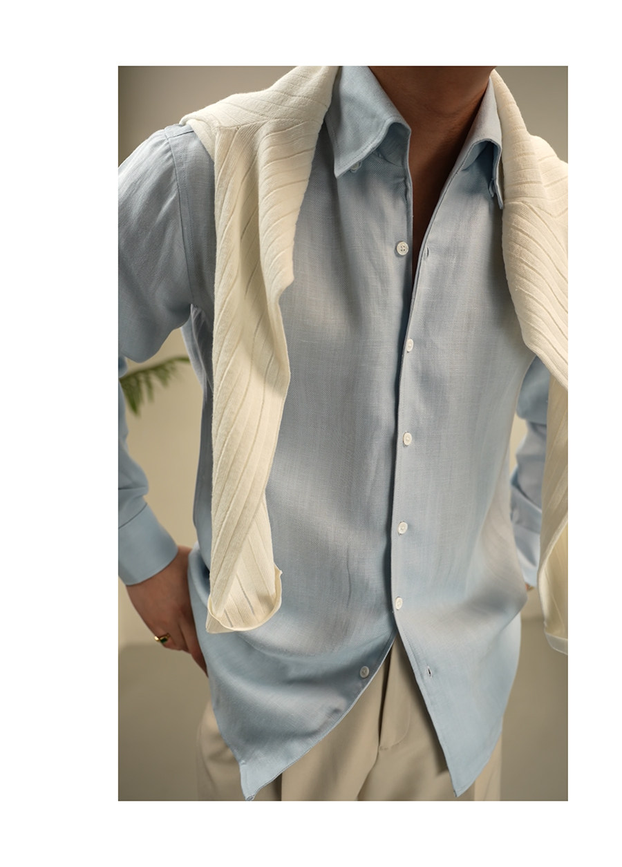 One-Piece Collar Linen Shirt