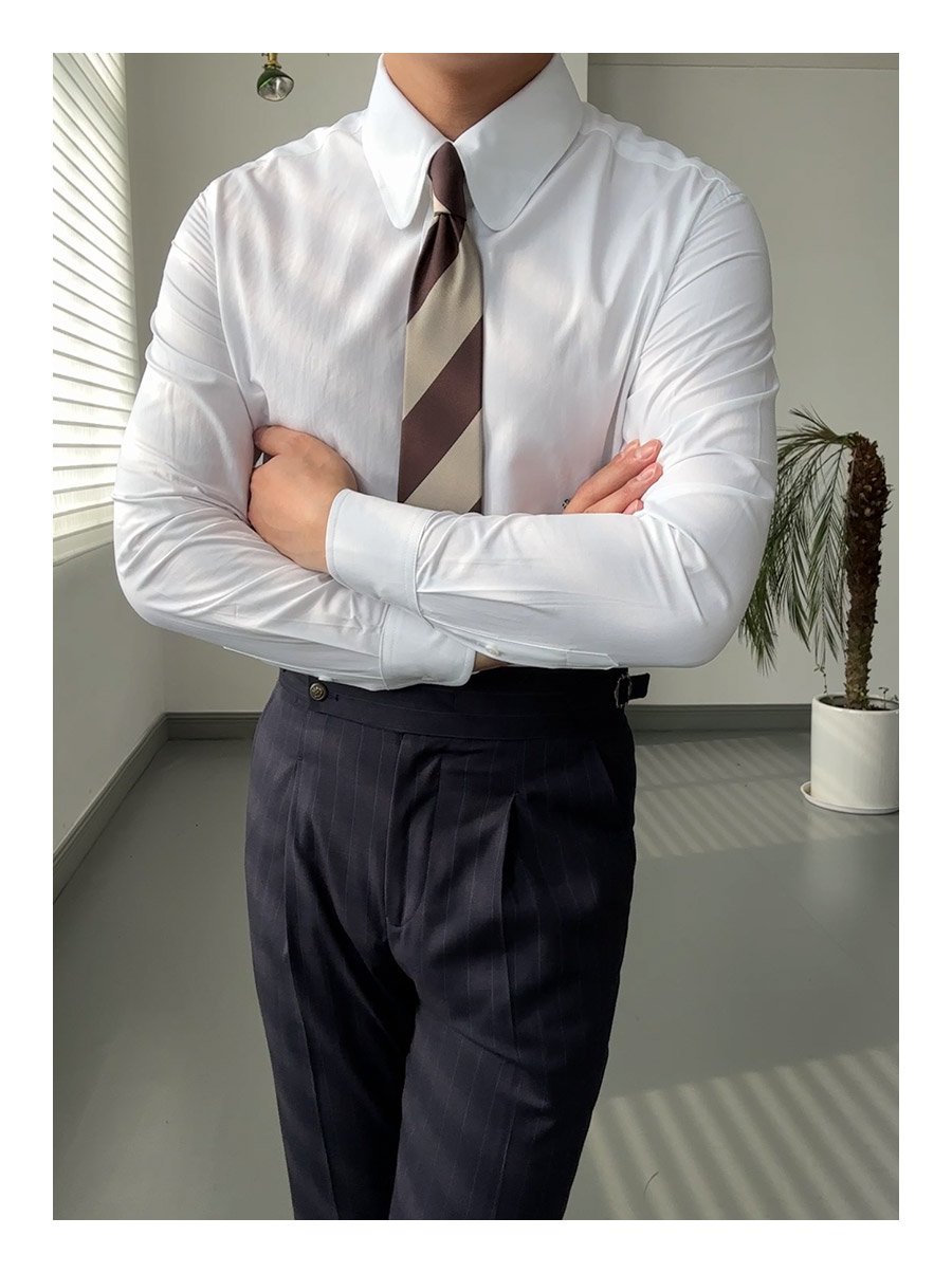 Vintage Rounded-Collar Dress Shirt