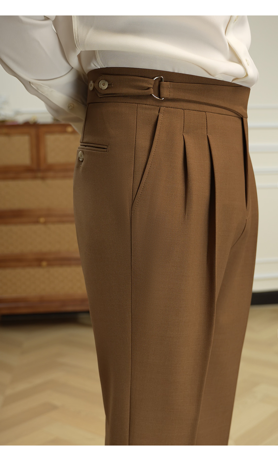 MONSEN Suitory Double-Pleated Trousers in Performance Blend product image