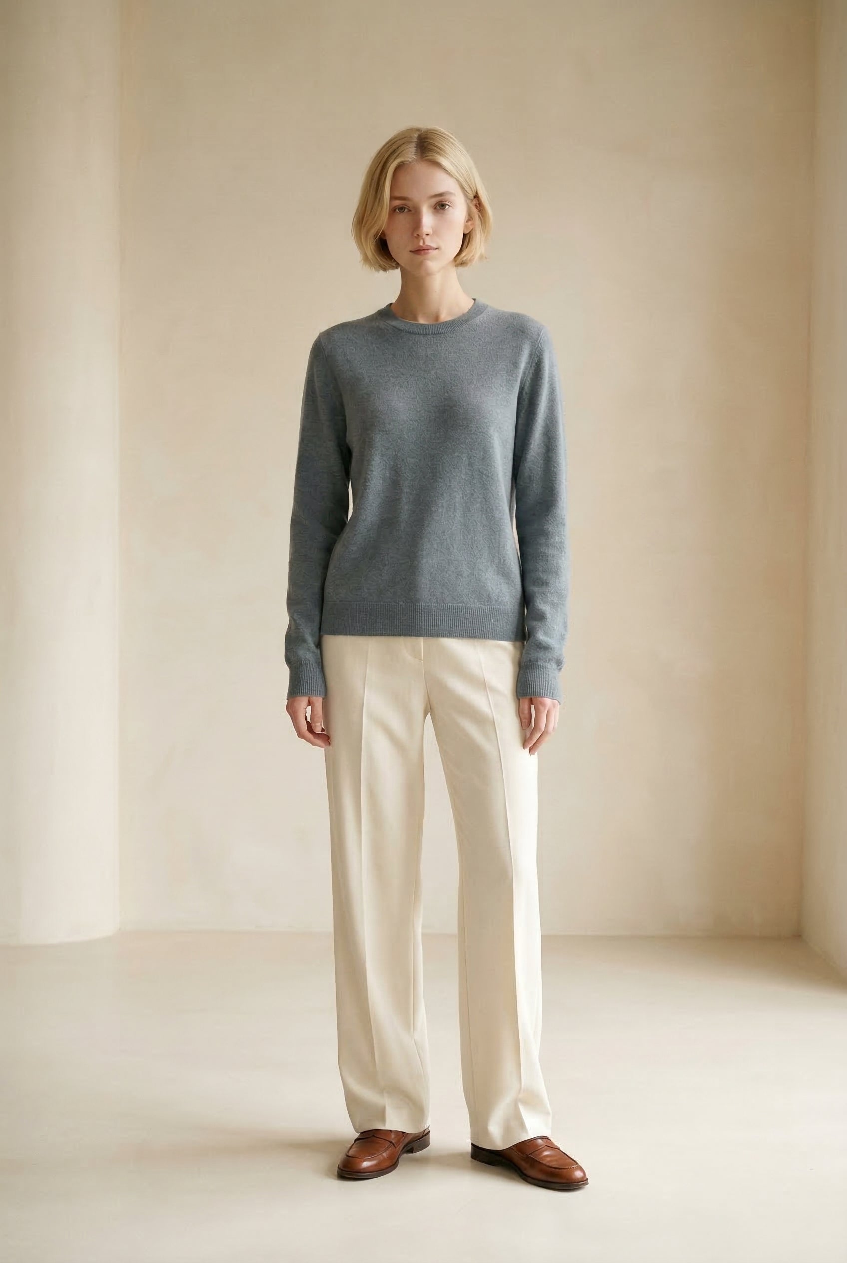 MONSEN Suitory 100% Wool Lightweight Crewneck Knit product image