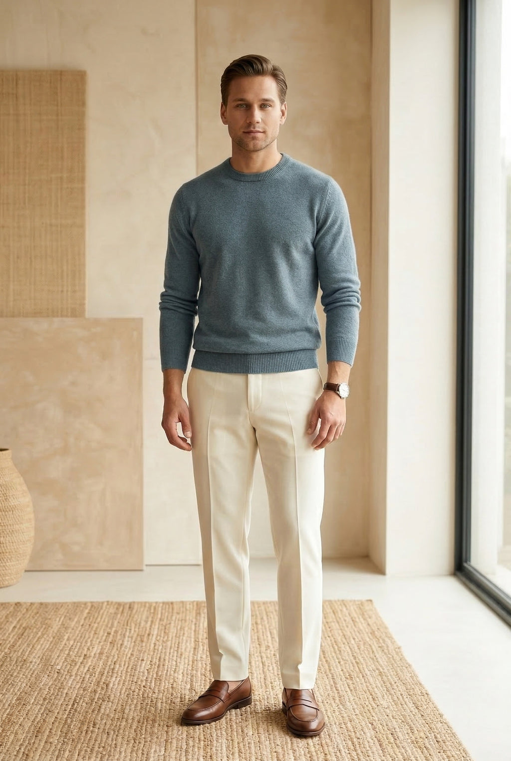 MONSEN Suitory 100% Wool Lightweight Crewneck Knit product image